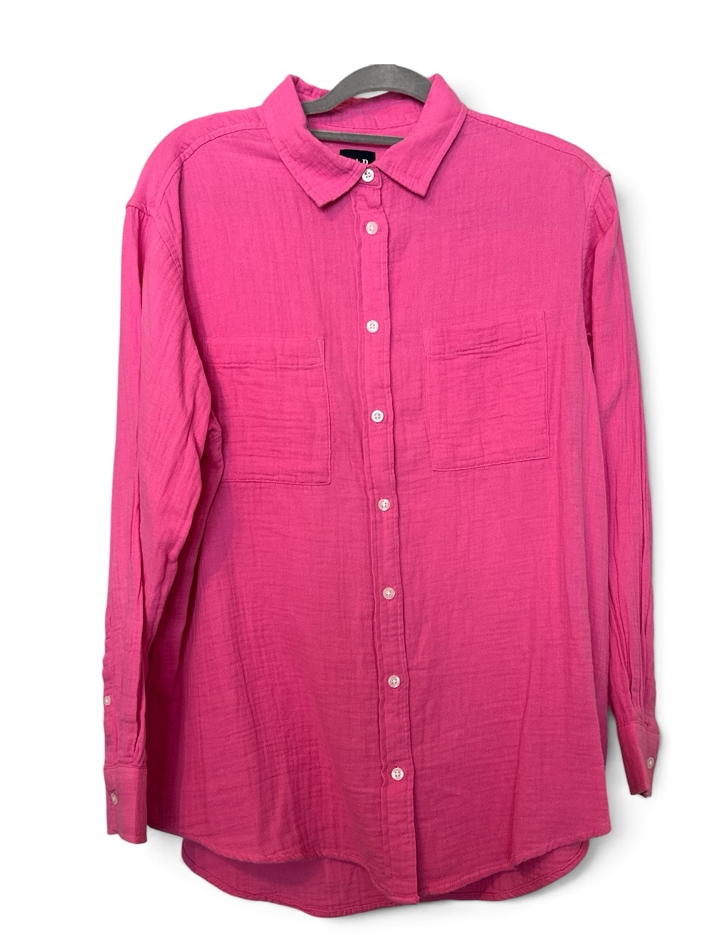 GAP Double Gauze Button Front Shirt Pink Size Small NWOT 100% Cotton